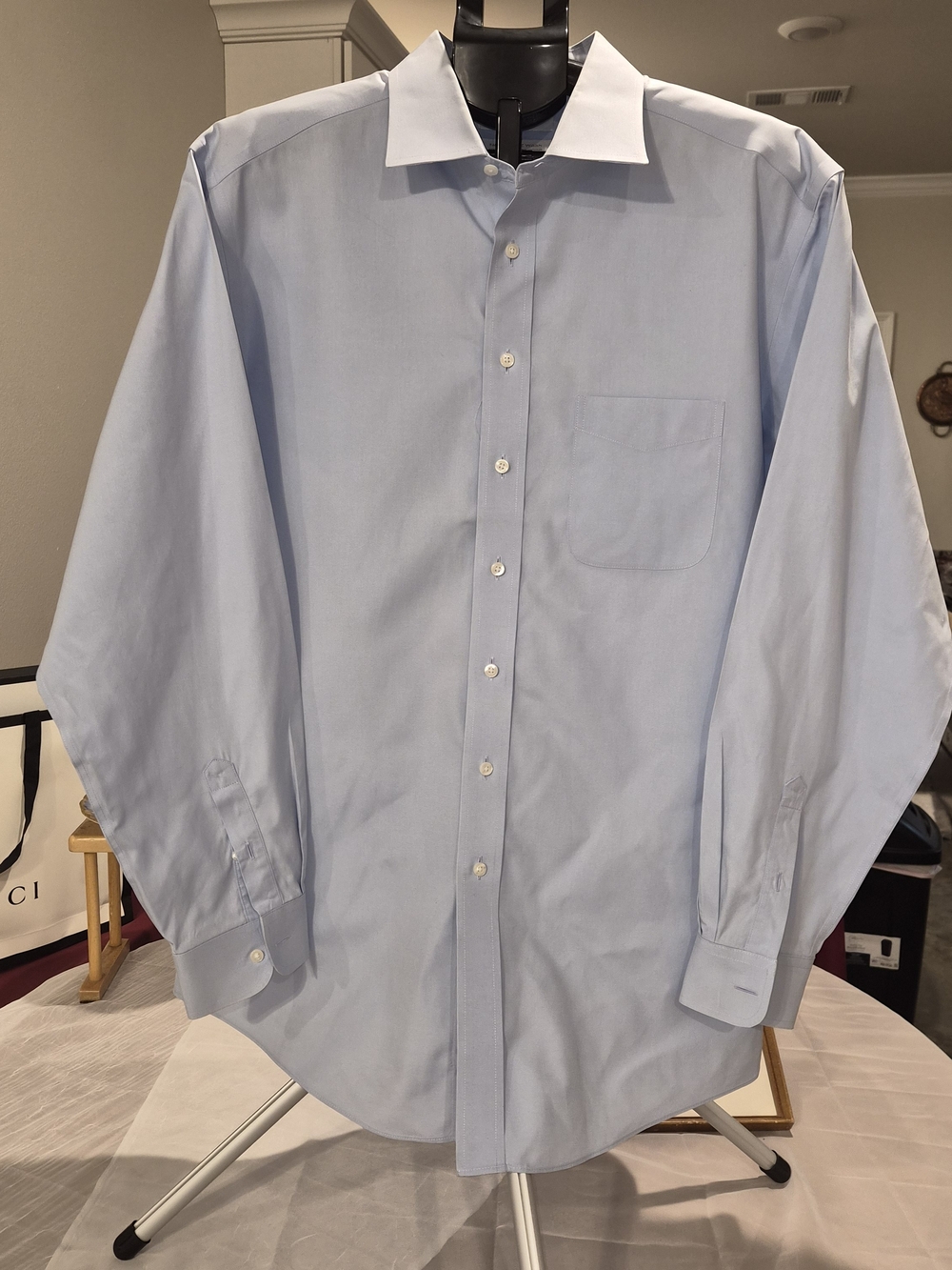 ​Roundtree & Yorke Gold Label Fitted Dress Shirt Blue 17 36